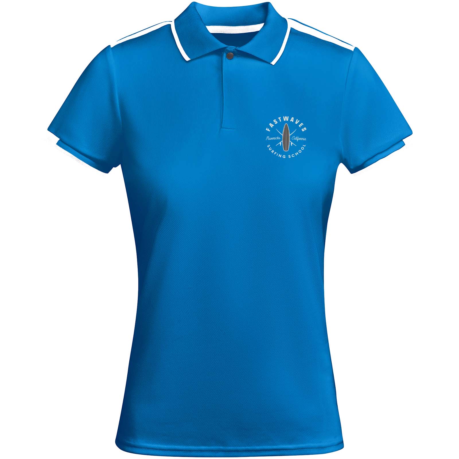 Polo sportivo da donna in poliestere riciclato antibatterico - Ospitaletto stampato con logo
