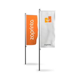Bandiere da pennone per aste con braccio - 1,2 x 3 m (incl. 4 asole) stampato con logo