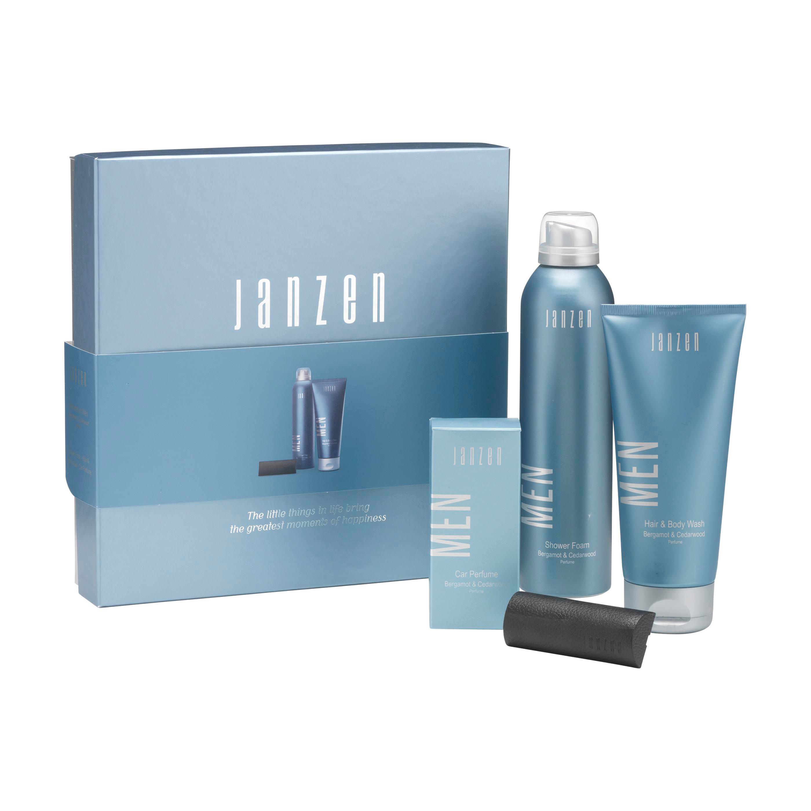 Set regalo JANZEN For Men M con 2 prodotti di cura e profumo auto