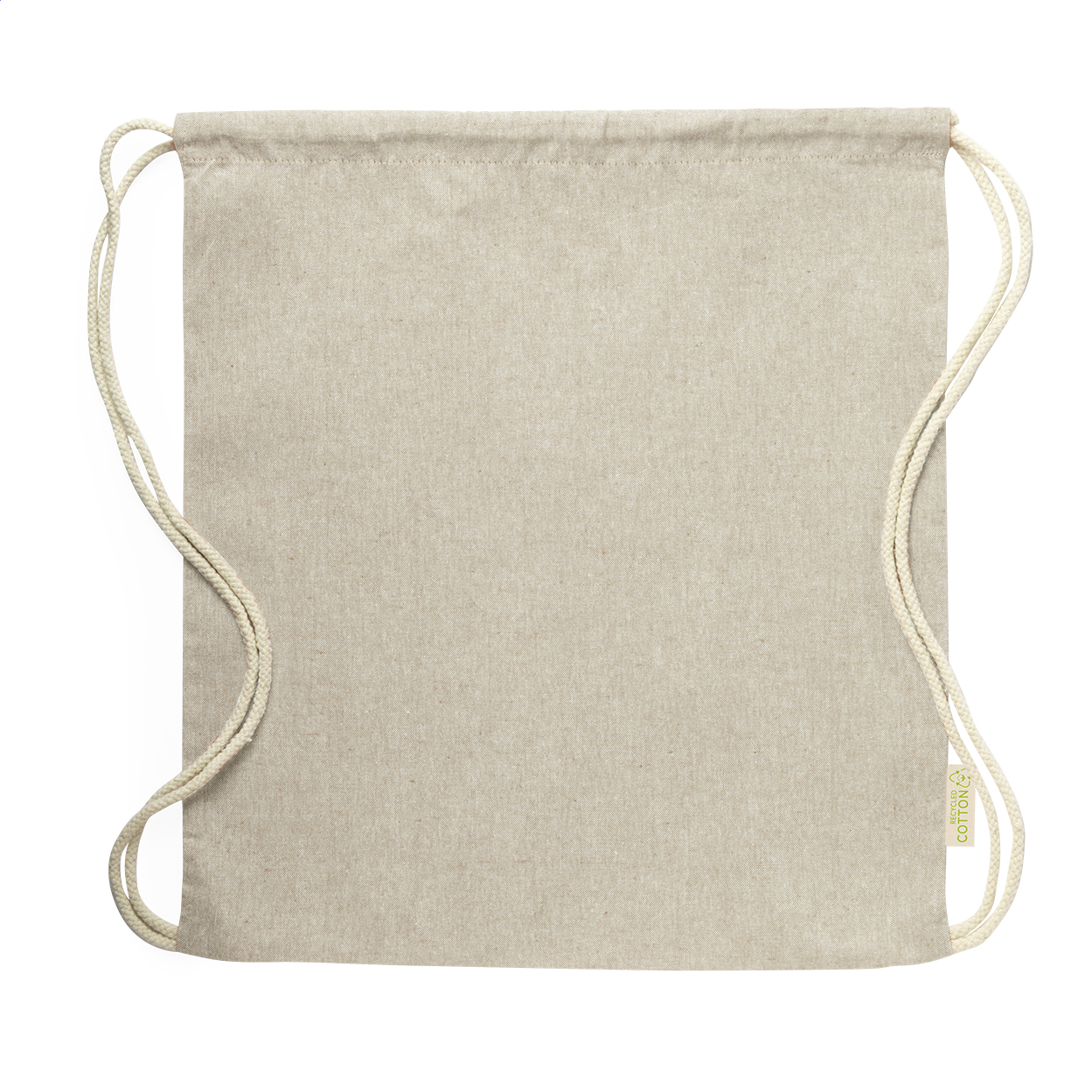 Sacca con coulisse Koreby in cotone riciclato con il tuo logo