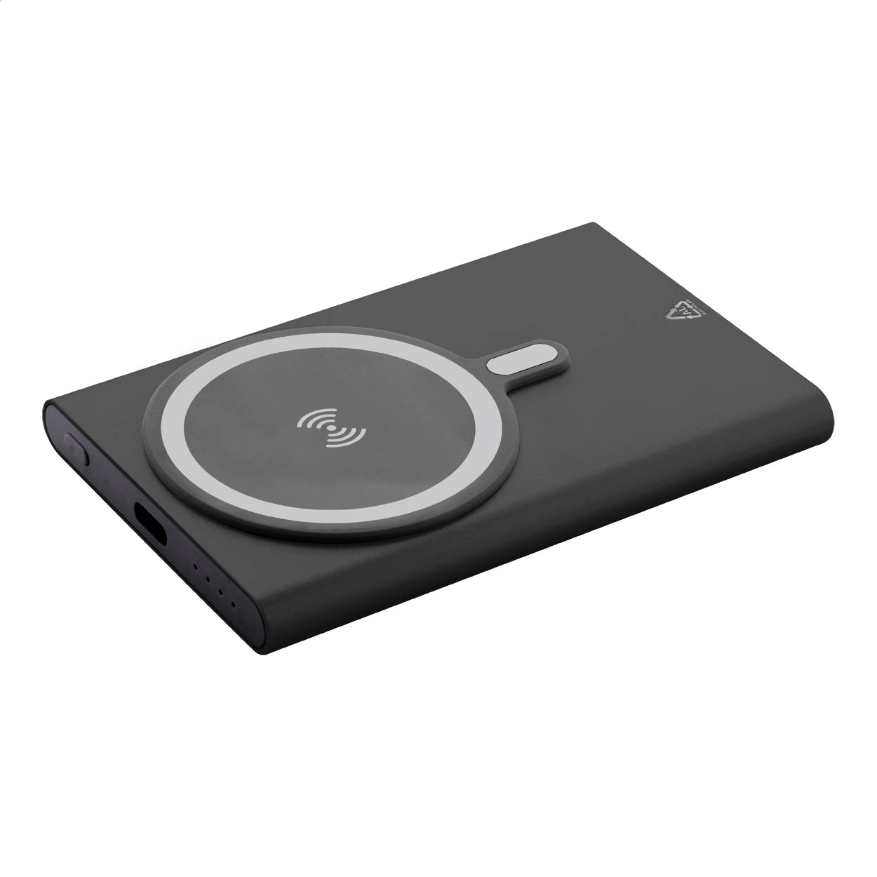 Power bank magnetico RaluStick in alluminio riciclato 5000 mAh con logo