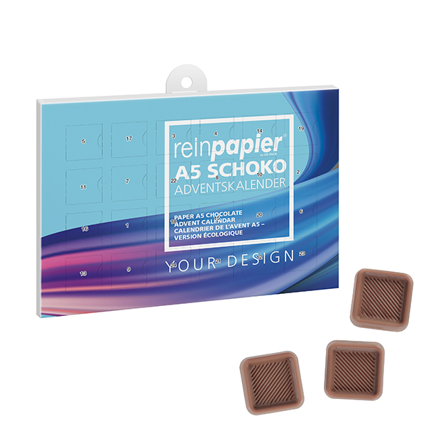 Calendario dell'Avvento A5 di Cioccolato - Lazzate stampato con logo