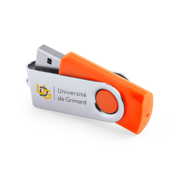 Chiavetta USB da 16GB con meccanismo a torsione e clip in metallo - Giussago