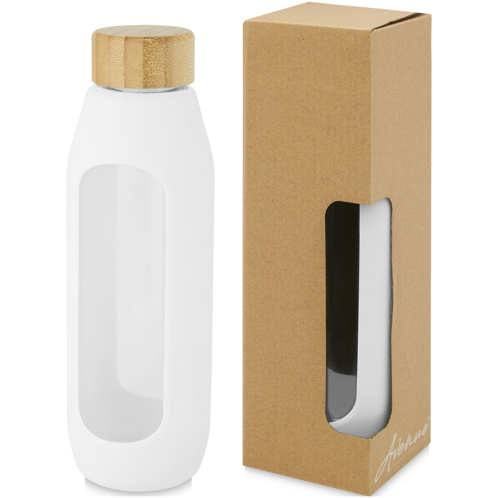 Bottiglia d'acqua in vetro borosilicato riutilizzabile ed eco-sostenibile - Villa Biscossi