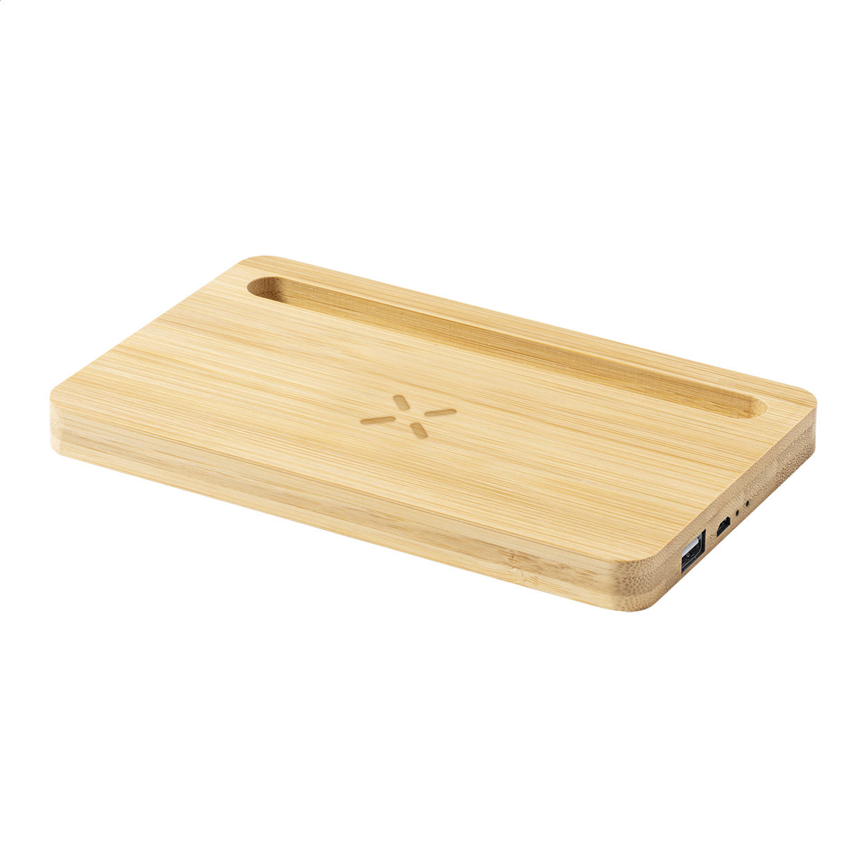 Organizer da scrivania Flabo in bambù con caricatore wireless 15W