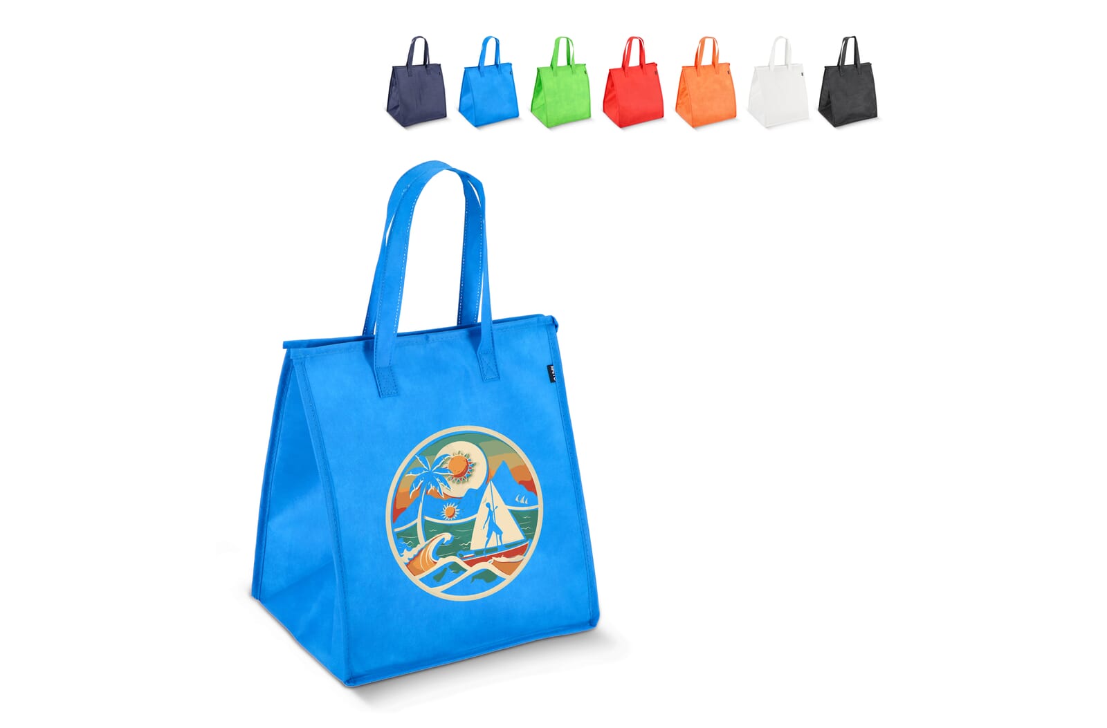 Borsa termica in R-PET, non tessuto, 33 x 25,5 x 37 cm, 75 g/m²