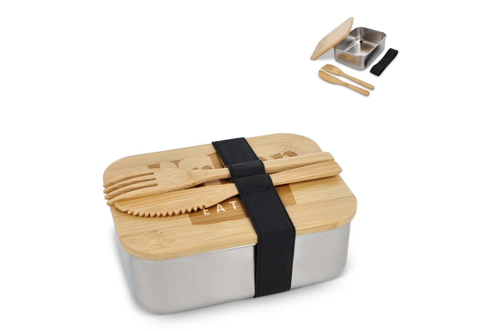 Lunchiera con Coperchio di Bambù - Almenno San Salvatore stampato con logo