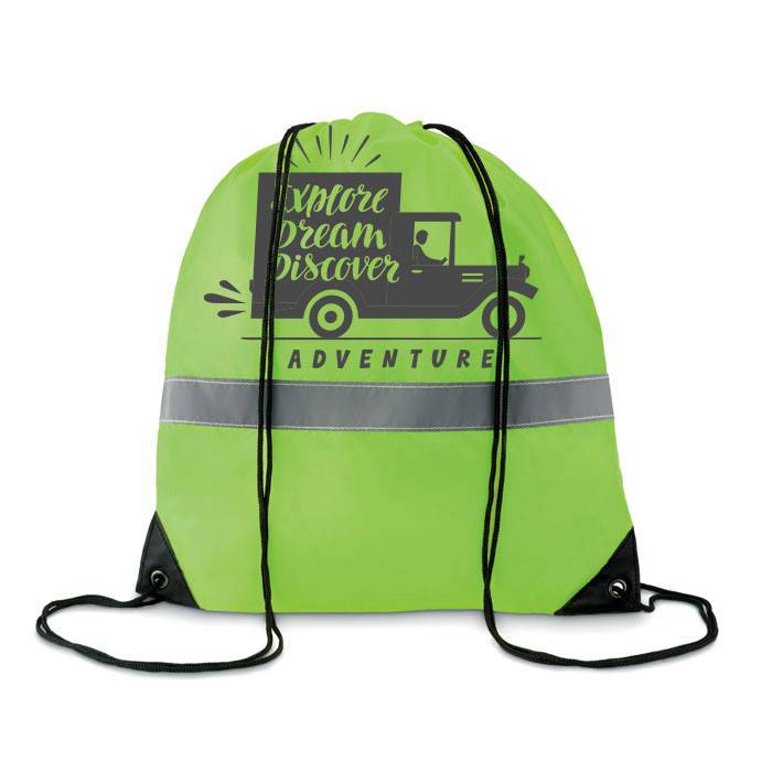 Sacca con coulisse in poliestere a strisce riflettenti - Caprese Michelangelo