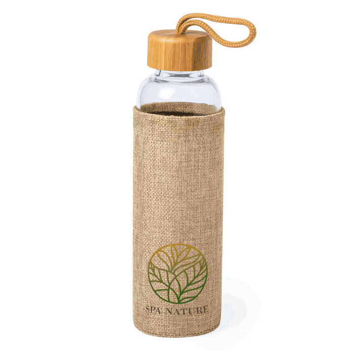 Bottiglia d'acqua in bamboo e vetro eco-compatibile 550ml - Ruino