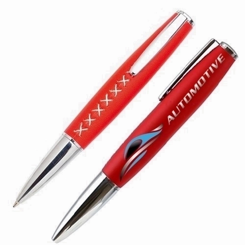 Penna a sfera in pelle e metallo - Breme