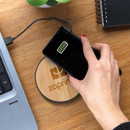 Caricabatterie wireless ecologico personalizzato - | Zaprinta Italia Caricabatterie wireless ecologico personalizzato - | Zaprinta Italia